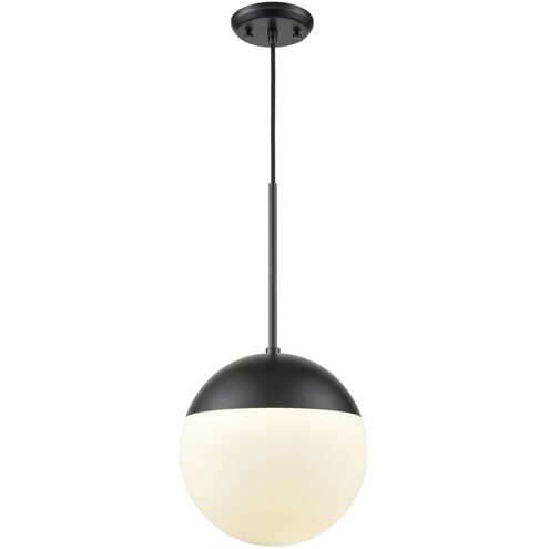 Hopewell Rocks CCT LED 10 inch Ebony Pendant Ceiling Light in Half Opal Glass