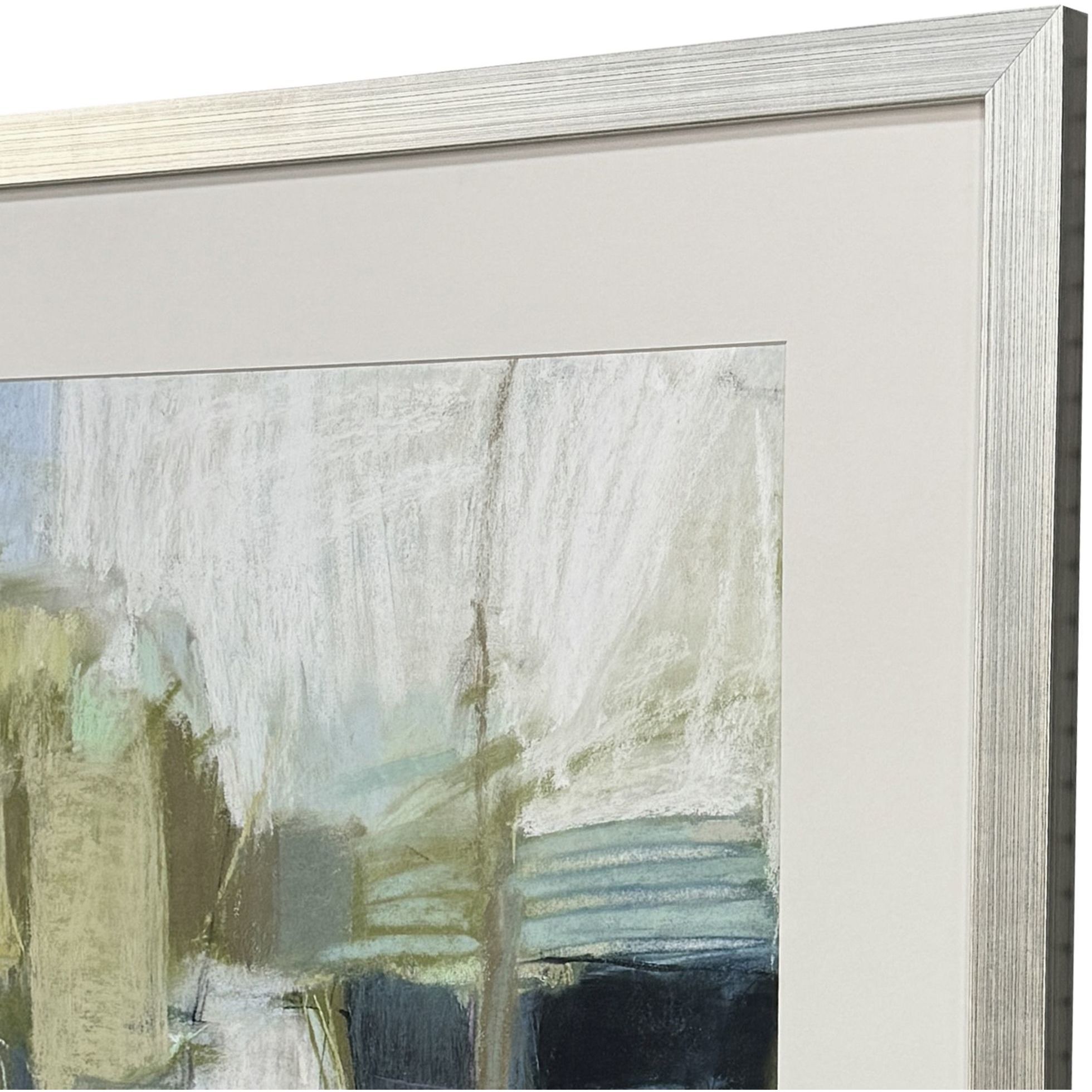 Spring Light Green and Blue and Multi and White Framed Art