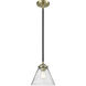 Nouveau Cone LED 7.75 inch Black Antique Brass Mini Pendant Ceiling Light in Seedy, Nouveau