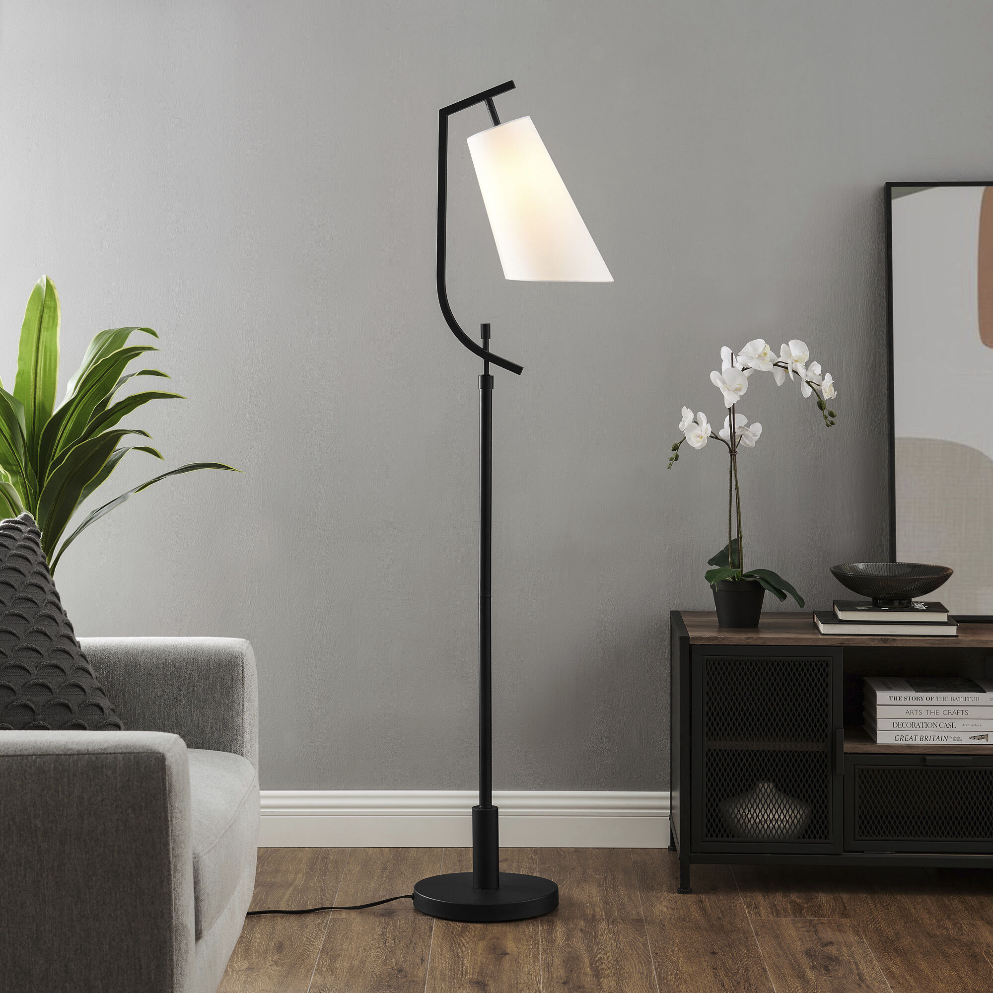 Xandra 63 inch 60.00 watt Black Floor Lamp Portable Light