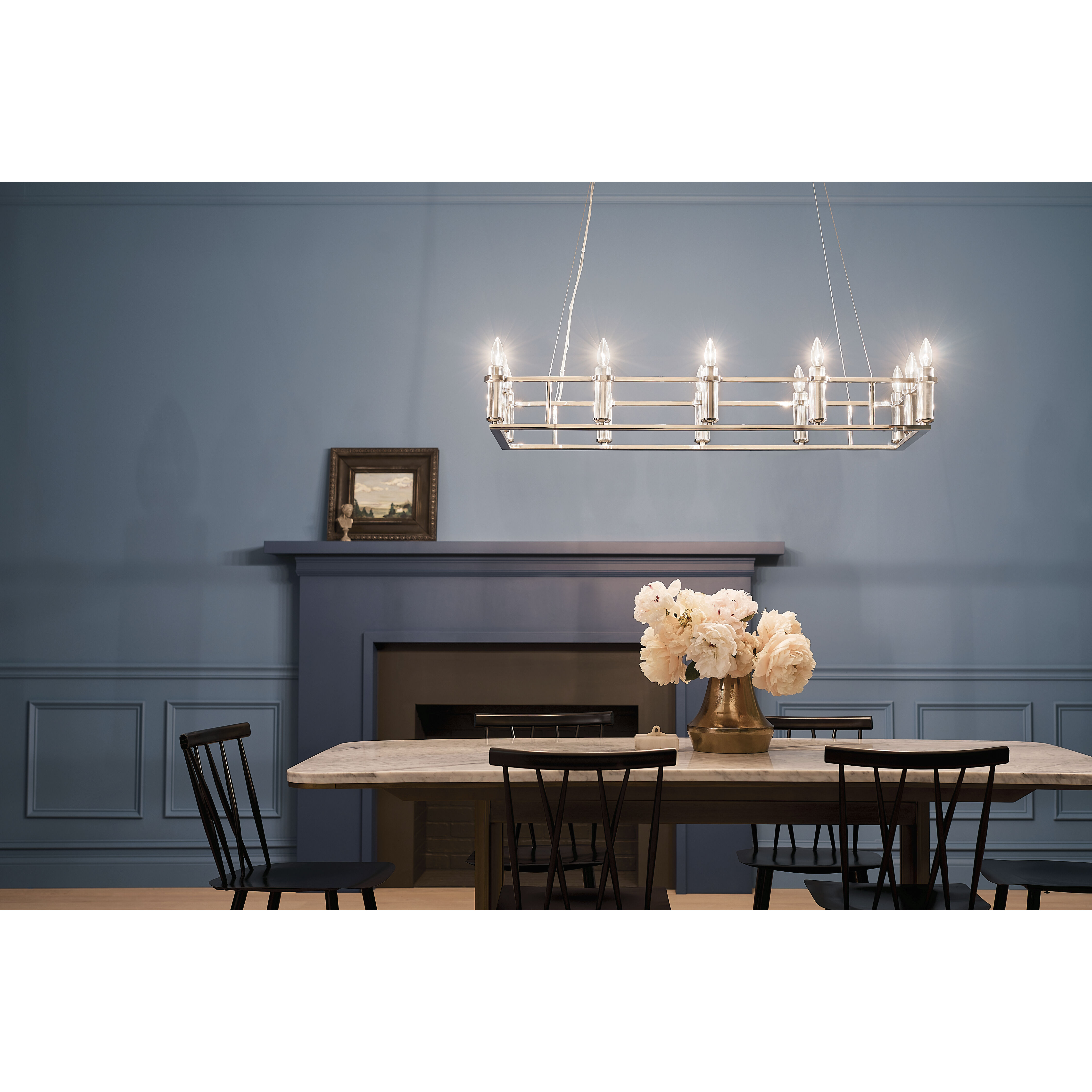 Rosalind 12 Light 17 inch Polished Nickel Chandelier Linear Ceiling Light