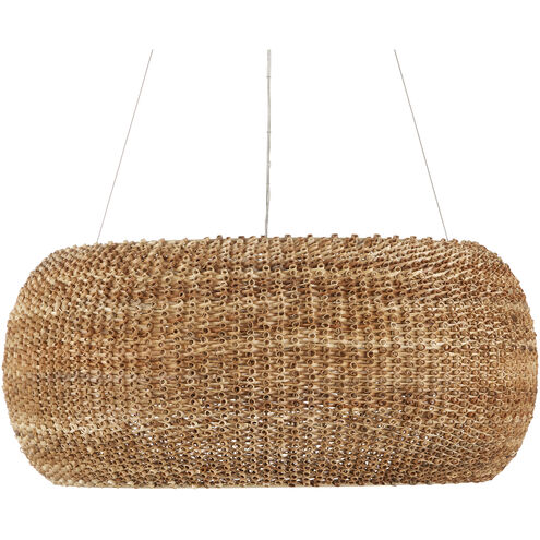 Boucle 6 Light 36 inch Natural/Beige Chandelier Ceiling Light