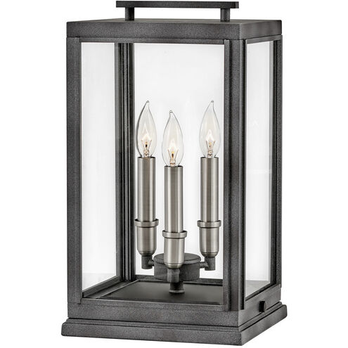 Sutcliffe LED 18 inch Aged Zinc with Antique Nickel Outdoor Pier Mount Lantern
