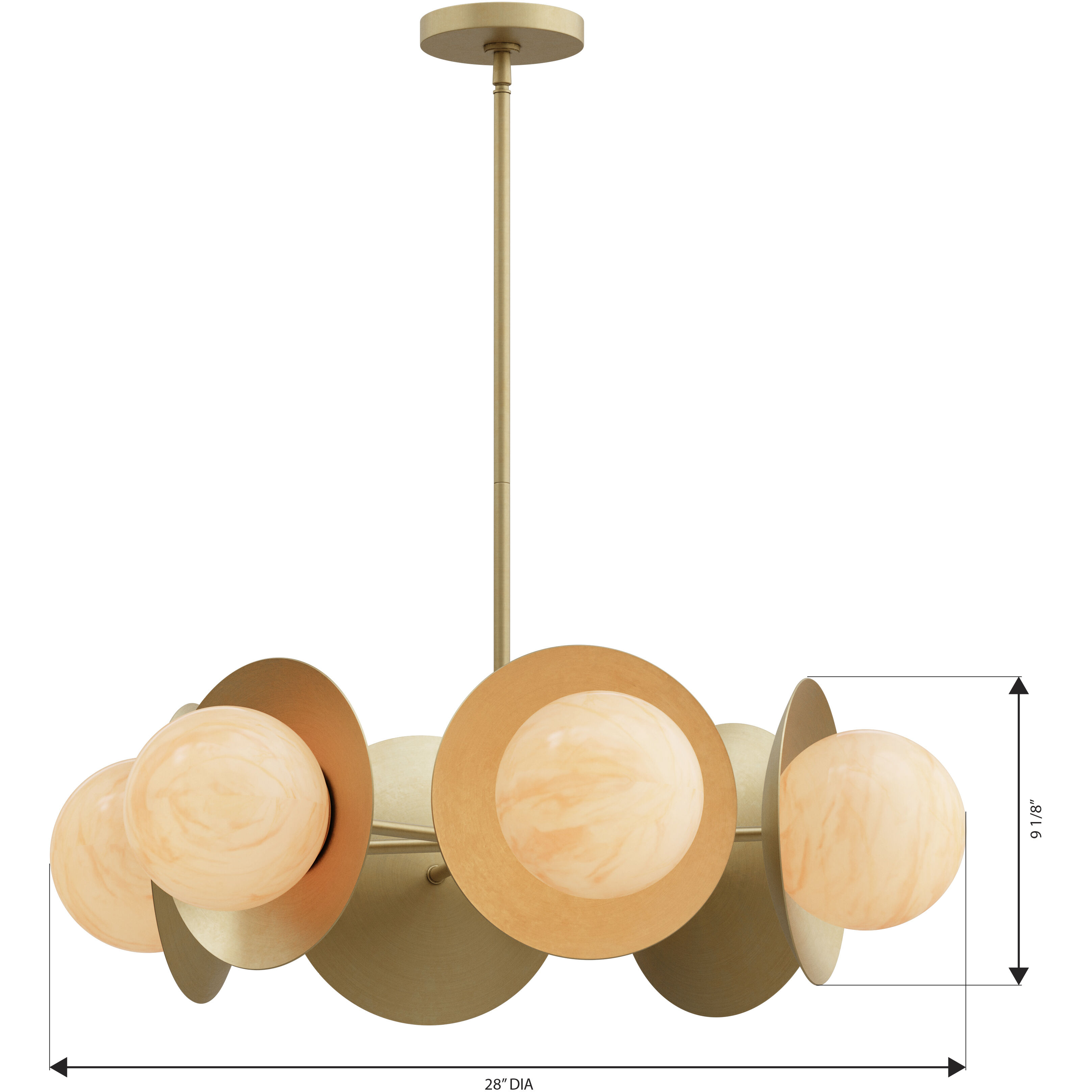 Olenne 6 Light 28 inch Legacy Brass Pendant Ceiling Light