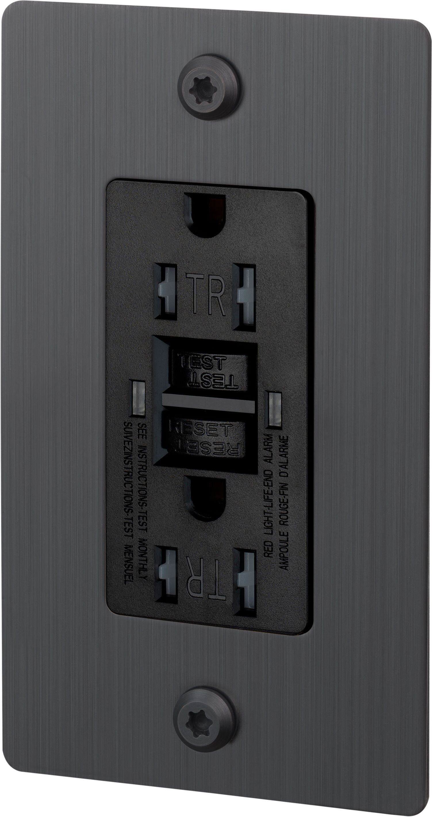 1G Duplex 125 Smoked Bronze Outlet, GFCI