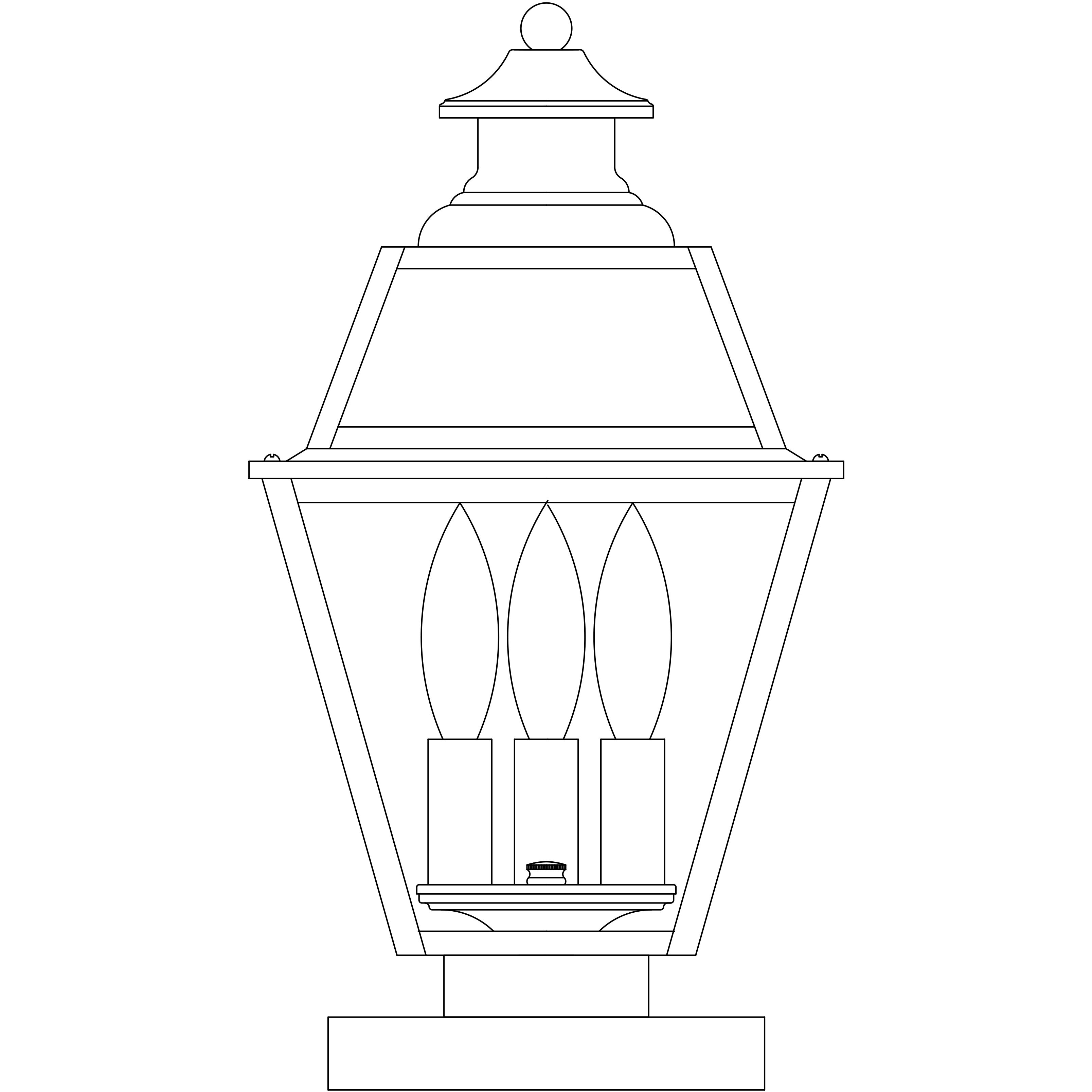 Inverness 3 Light 15 inch Verdigris Patina Column Mount in Clear Seedy