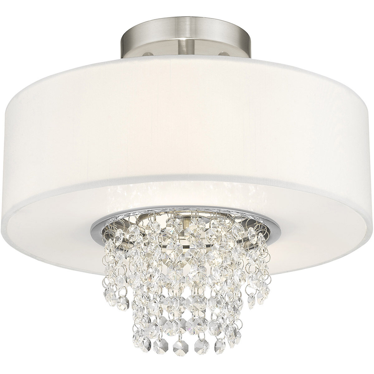 Carlisle 2 Light 13 inch Brushed Nickel Semi-Flush Mount Ceiling Light