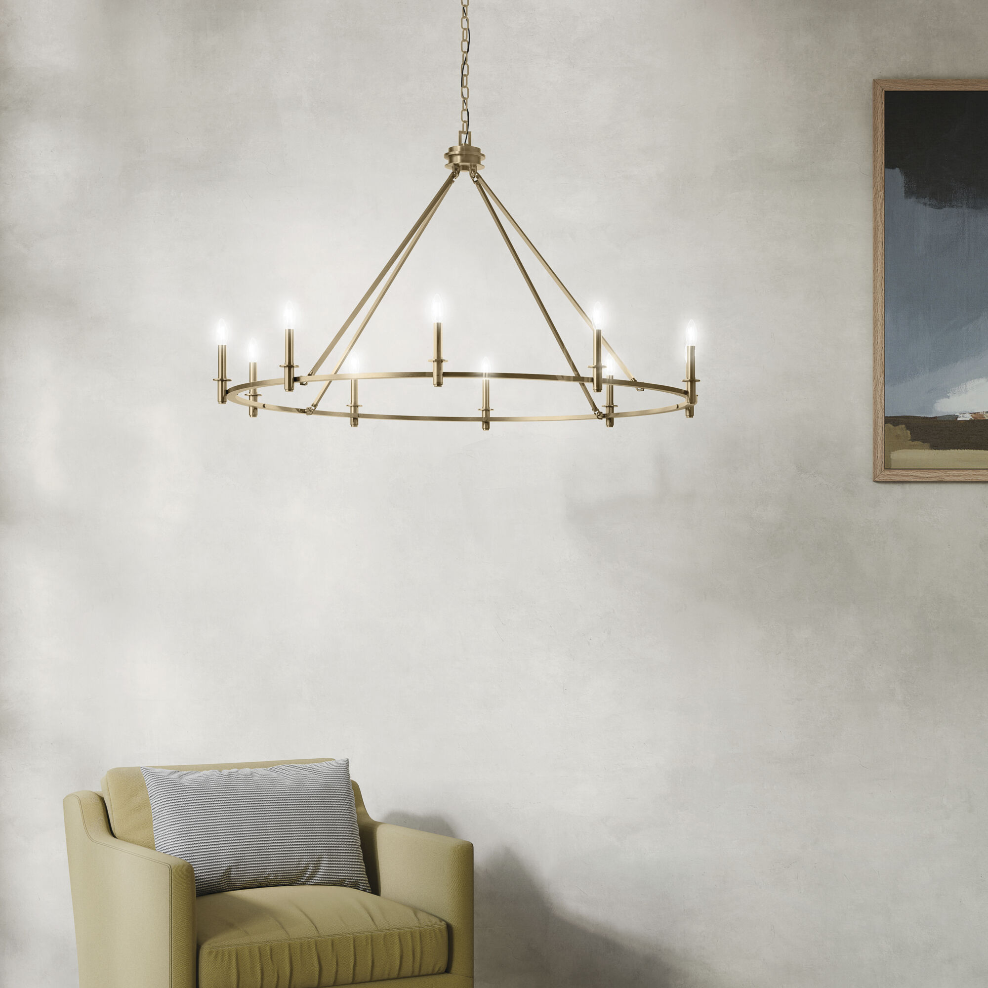 Carrick 10 Light Champagne Bronze Chandelier Ceiling Light, 1 Tier Large