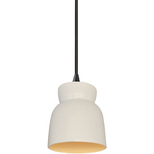 Radiance Collection 1 Light 8 inch Matte White with Champagne Gold Pendant Ceiling Light