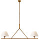 Ian K. Fowler Cesta Linear Chandelier Ceiling Light in Gilded Iron, Large