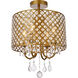 Elise 4 Light 14 inch Brass Flush Mount Ceiling Light