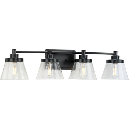 Hinton 4 Light 34 inch Matte Black Bath Vanity Wall Light