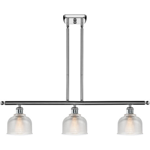 Ballston Dayton 3 Light 36 inch Polished Chrome Island Light Ceiling Light in Clear Glass, Ballston
