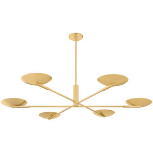 Johnson 6 Light 56 inch Aged Brass Chandelier Ceiling Light