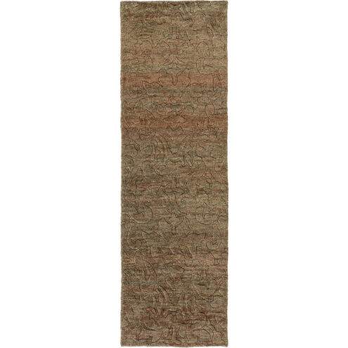 Galloway 63 X 39 inch Grass Green, Khaki, Dark Brown Rug