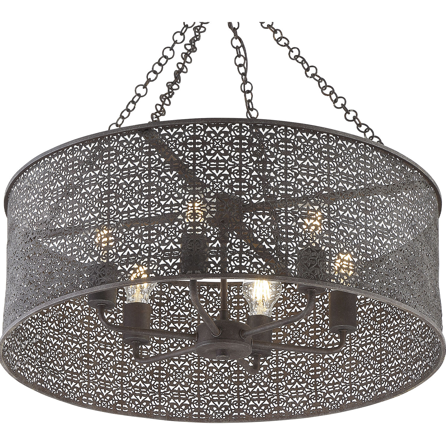 Jasmine 6 Light 25 inch Forged Bronze Chandelier Ceiling Light