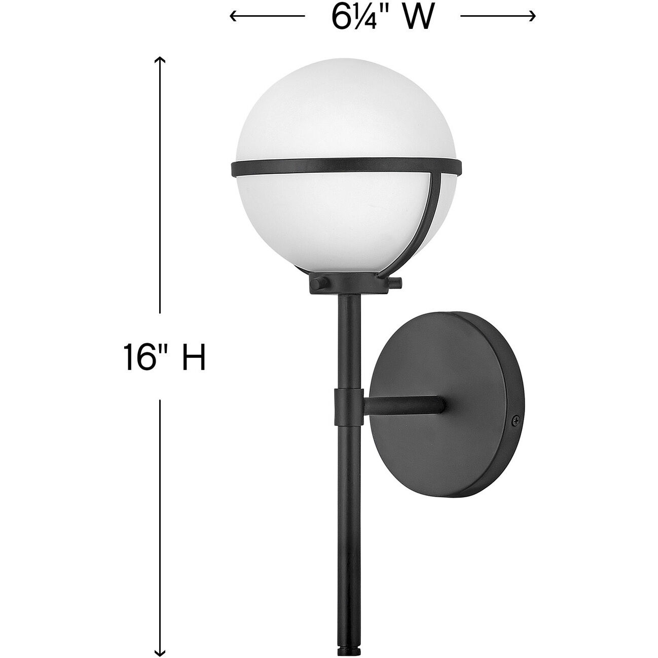 Hollis LED 8 inch Black Vanity Light Wall Light