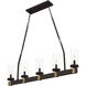 Lisbon 5 Light 39.5 inch Old Bronze Island Light Ceiling Light