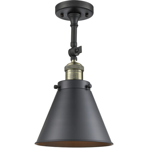 Franklin Restoration Appalachian 1 Light 8 inch Black Antique Brass Semi-Flush Mount Ceiling Light, Franklin Restoration