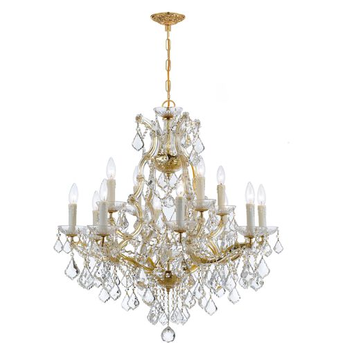 Maria Theresa 13 Light 29 inch Gold Chandelier Ceiling Light in Clear Italian
