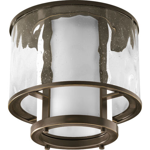 Bay Court 1 Light 12 inch Antique Bronze Flush Mount Ceiling Light