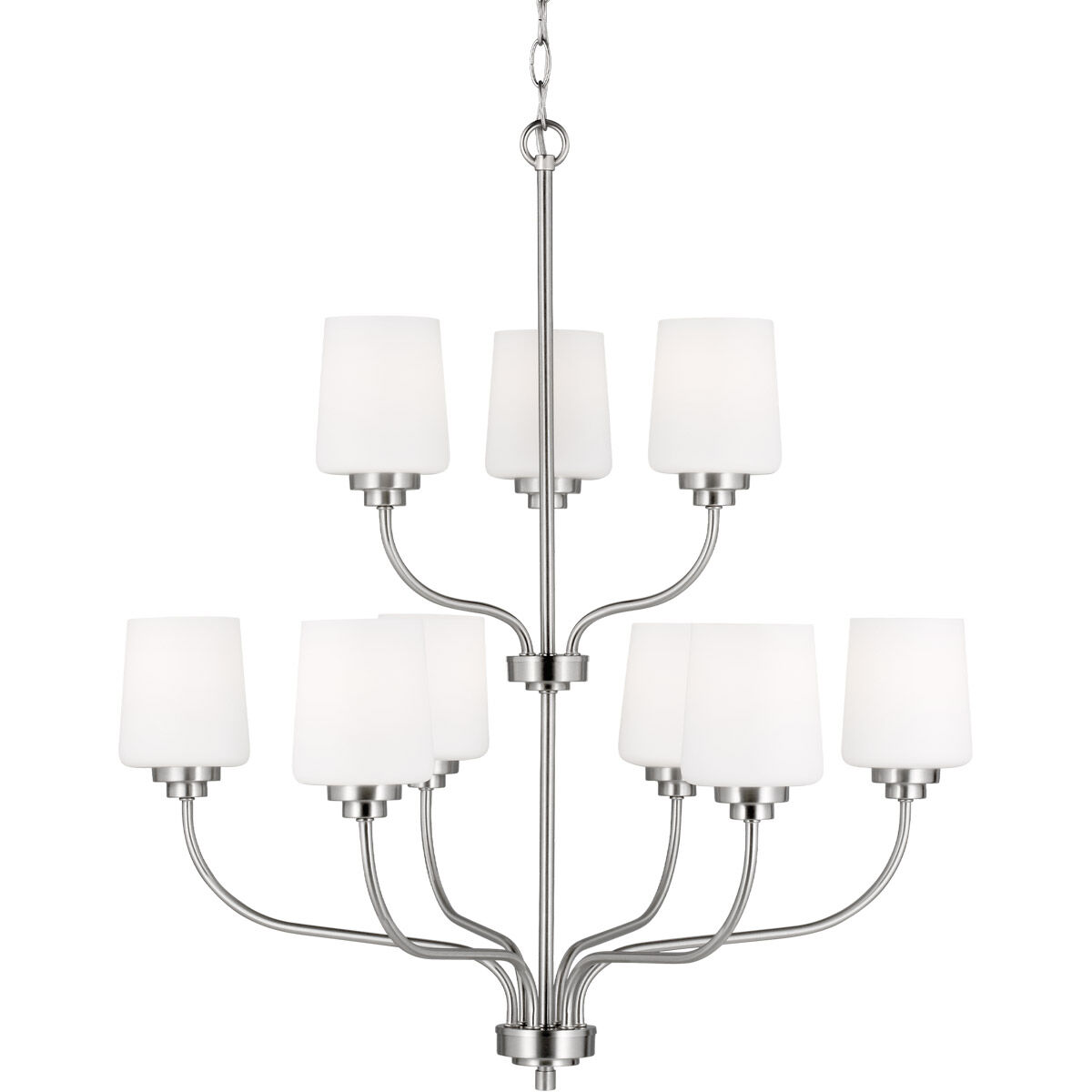 Windom 9 Light 28 inch Brushed Nickel Chandelier Ceiling Light
