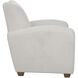 Teddy Off White Faux Shearling and Walnut Stained Wood Accent Chair