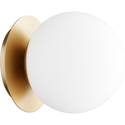 Globe 1 Light 6 inch Aged Brass Semi Flush Mount Ceiling Light