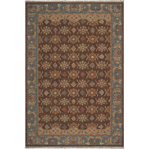 Soumek 36 X 24 inch Dark Brown, Camel, Dark Blue Rug