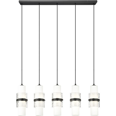 Cayden 5 Light 42 inch Matte Black Linear Chandelier Ceiling Light