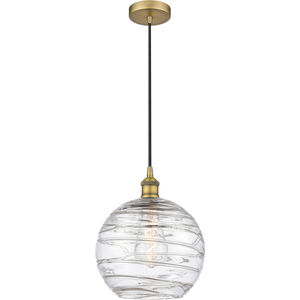 Edison Athens Deco Swirl LED 10 inch Brushed Brass Mini Pendant Ceiling Light
