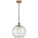 Edison Athens Deco Swirl LED 10 inch Brushed Brass Mini Pendant Ceiling Light