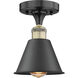 Smithfield 1 Light 6.5 inch Black Antique Brass Semi-Flush Mount Ceiling Light