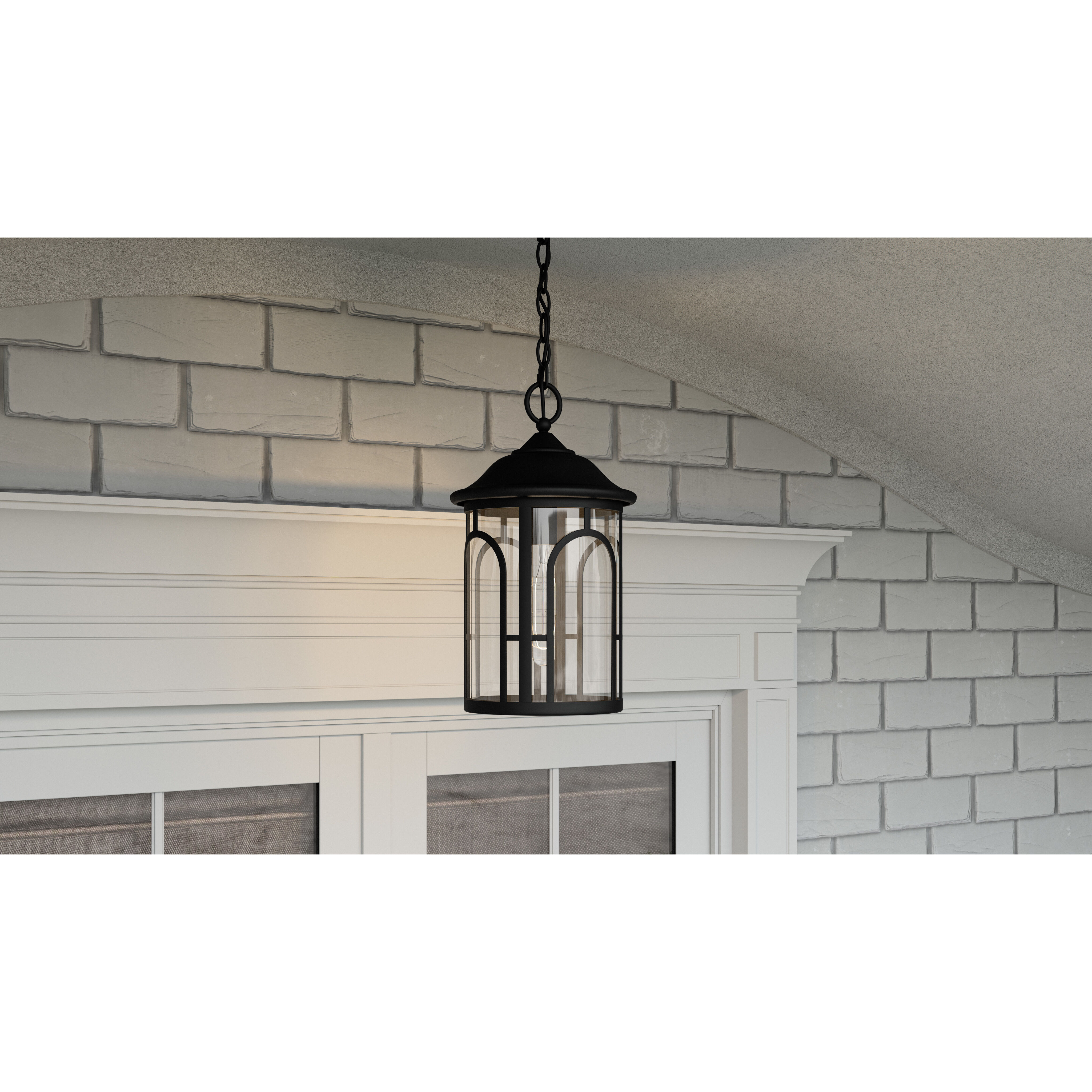 Brampton 1 Light 9.5 inch Matte Black Outdoor Hanging Lantern