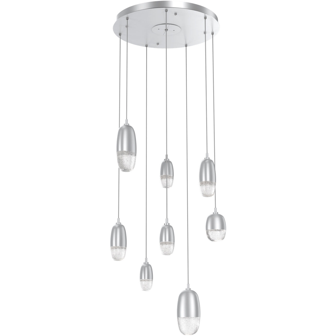 Pebble LED Classic Silver Chandelier Ceiling Light, Multi-Port