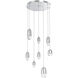 Pebble LED Classic Silver Chandelier Ceiling Light, Multi-Port
