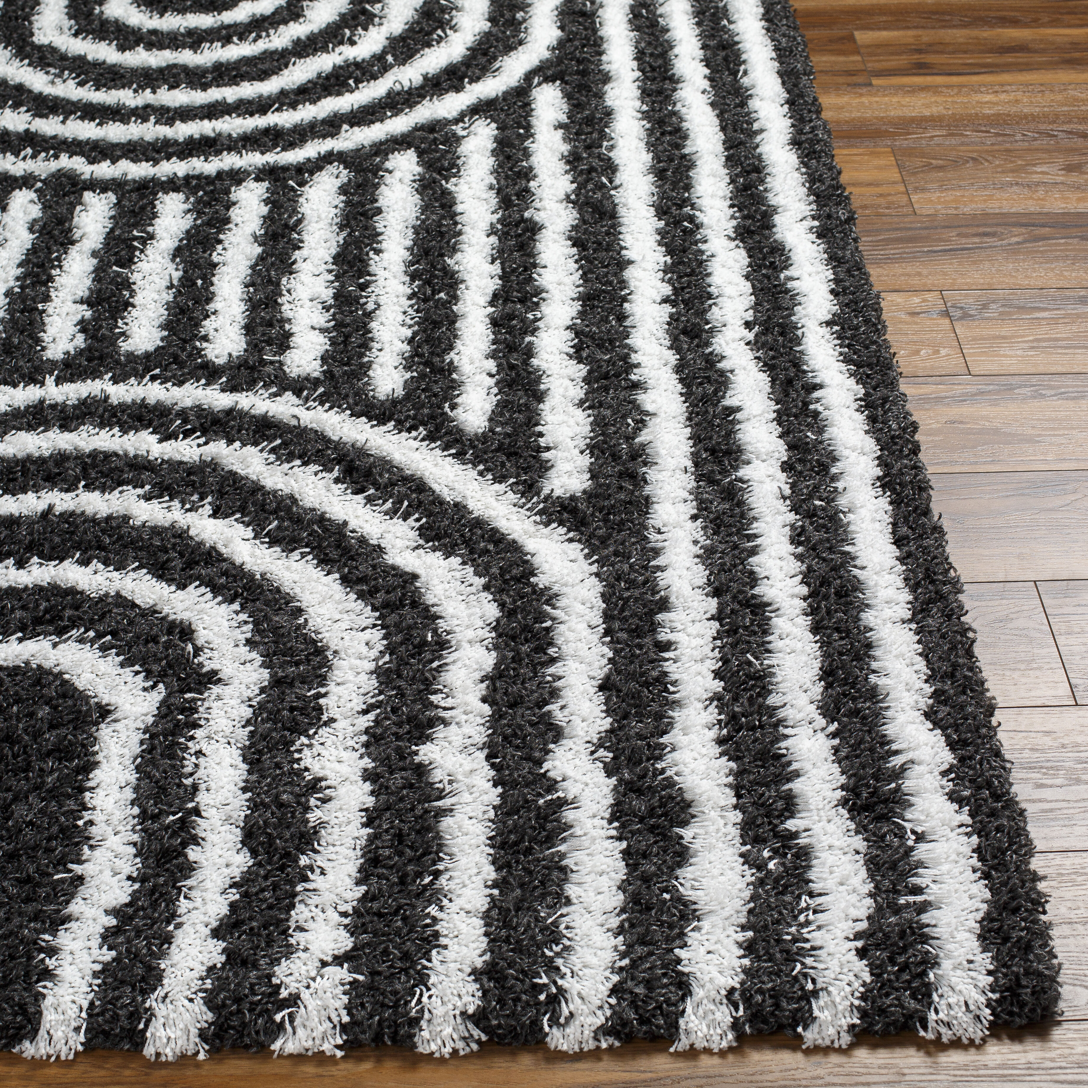 Urban Shag 114 X 79 inch Black Rug, Rectangle