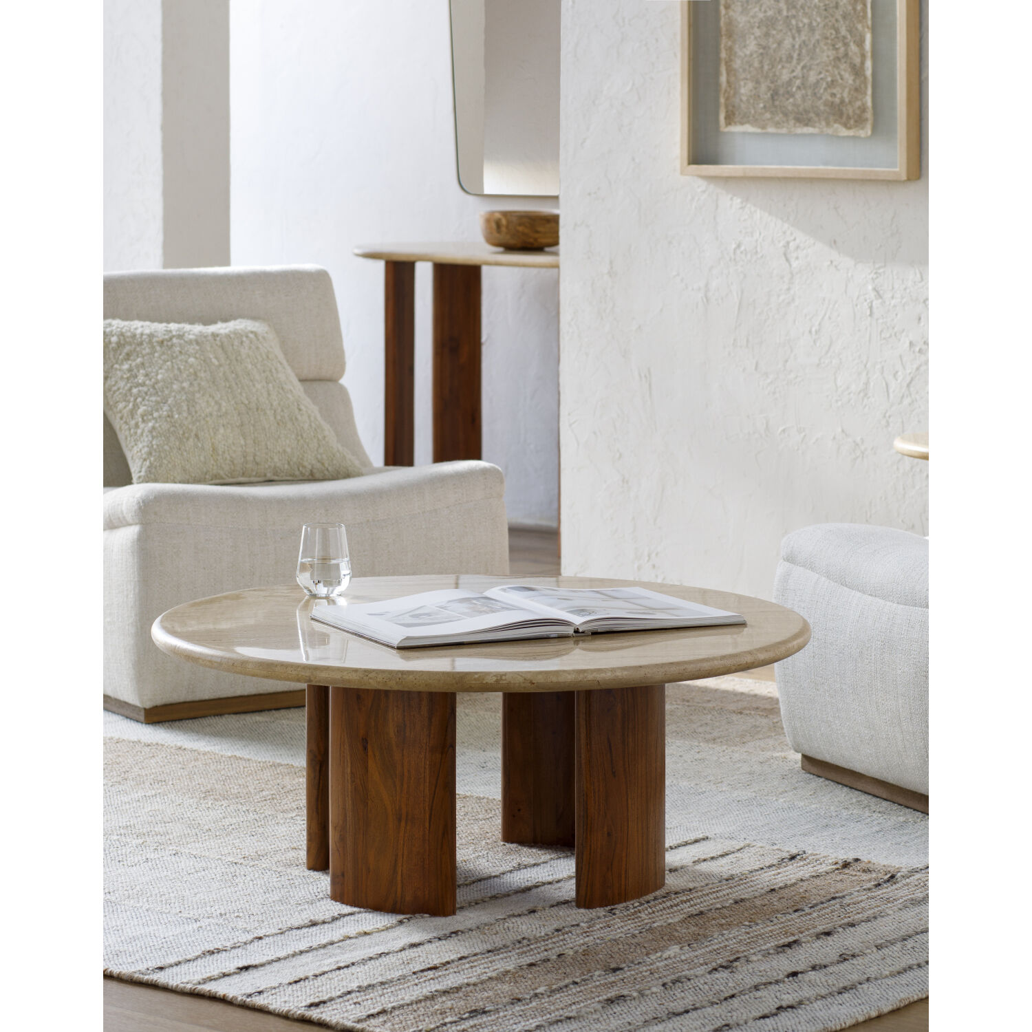 Abacus 39 X 39 inch Brown / Brown / Beige Coffee Table