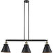 Franklin Restoration Appalachian 3 Light 40 inch Black Antique Brass Island Light Ceiling Light, Franklin Restoration