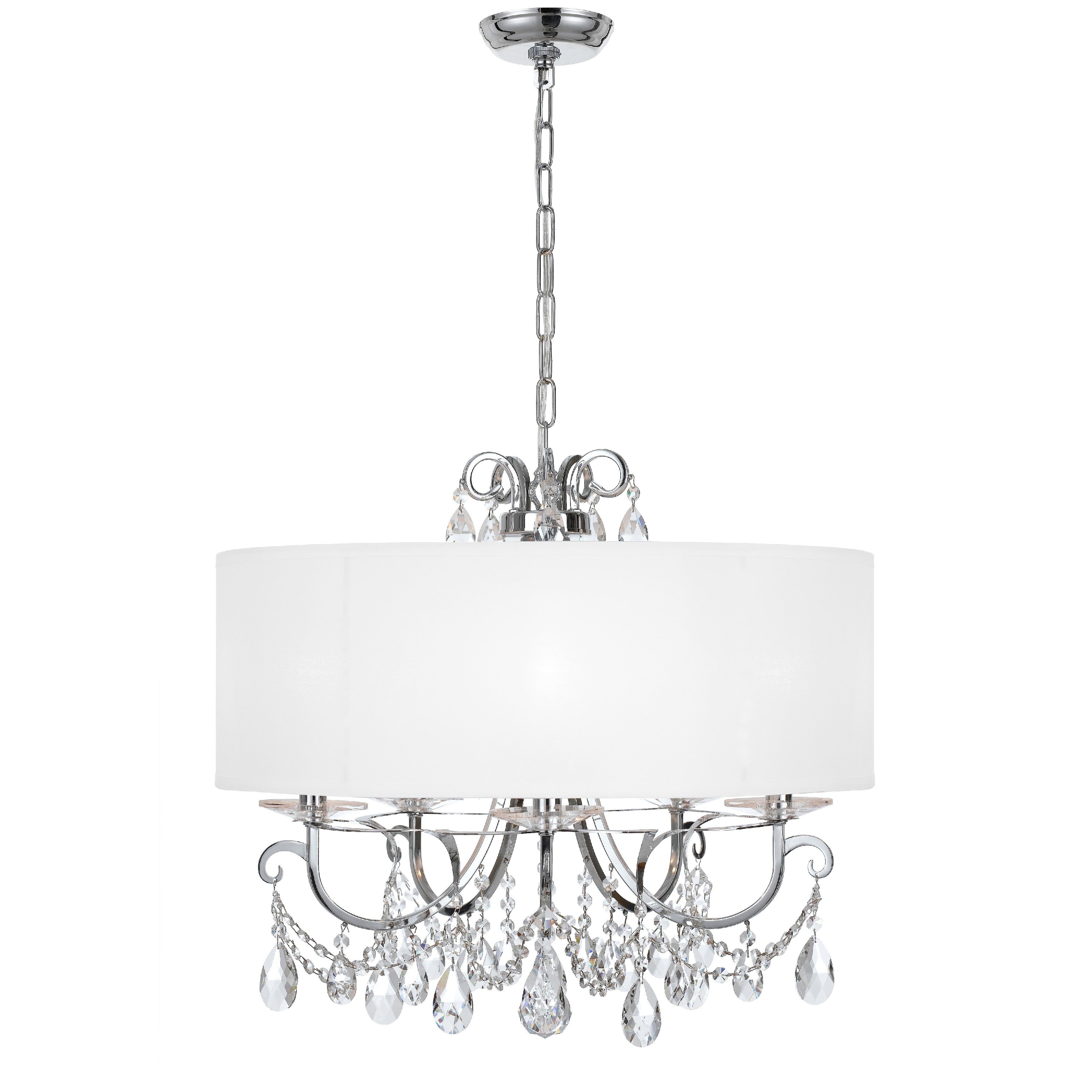 Othello 5 Light 24 inch Polished Chrome Chandelier Ceiling Light in Clear Swarovski Strass