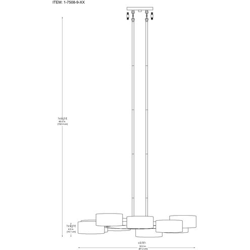 Talamanca LED 32 inch Noble Brass Chandelier Ceiling Light