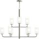 Mack 9 Light 34 inch Brushed Nickel Chandelier Ceiling Light