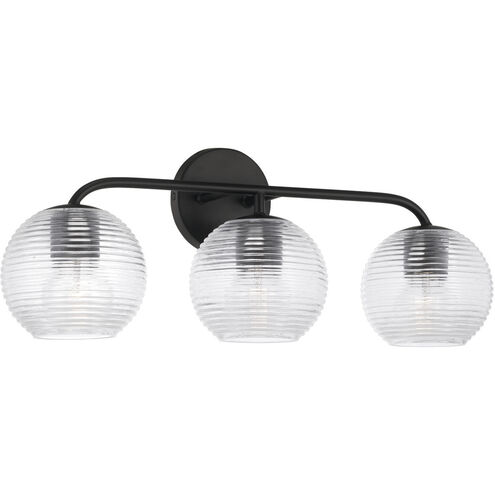 Dolan 3 Light 24.5 inch Matte Black Vanity Light Wall Light