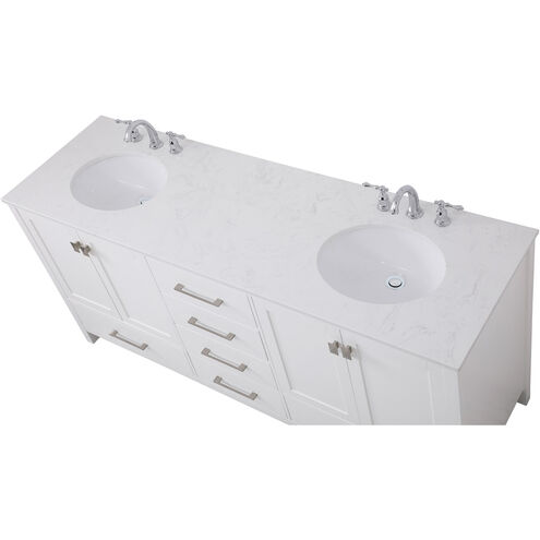 Irene 72 X 22 X 34 inch White Vanity Sink Set