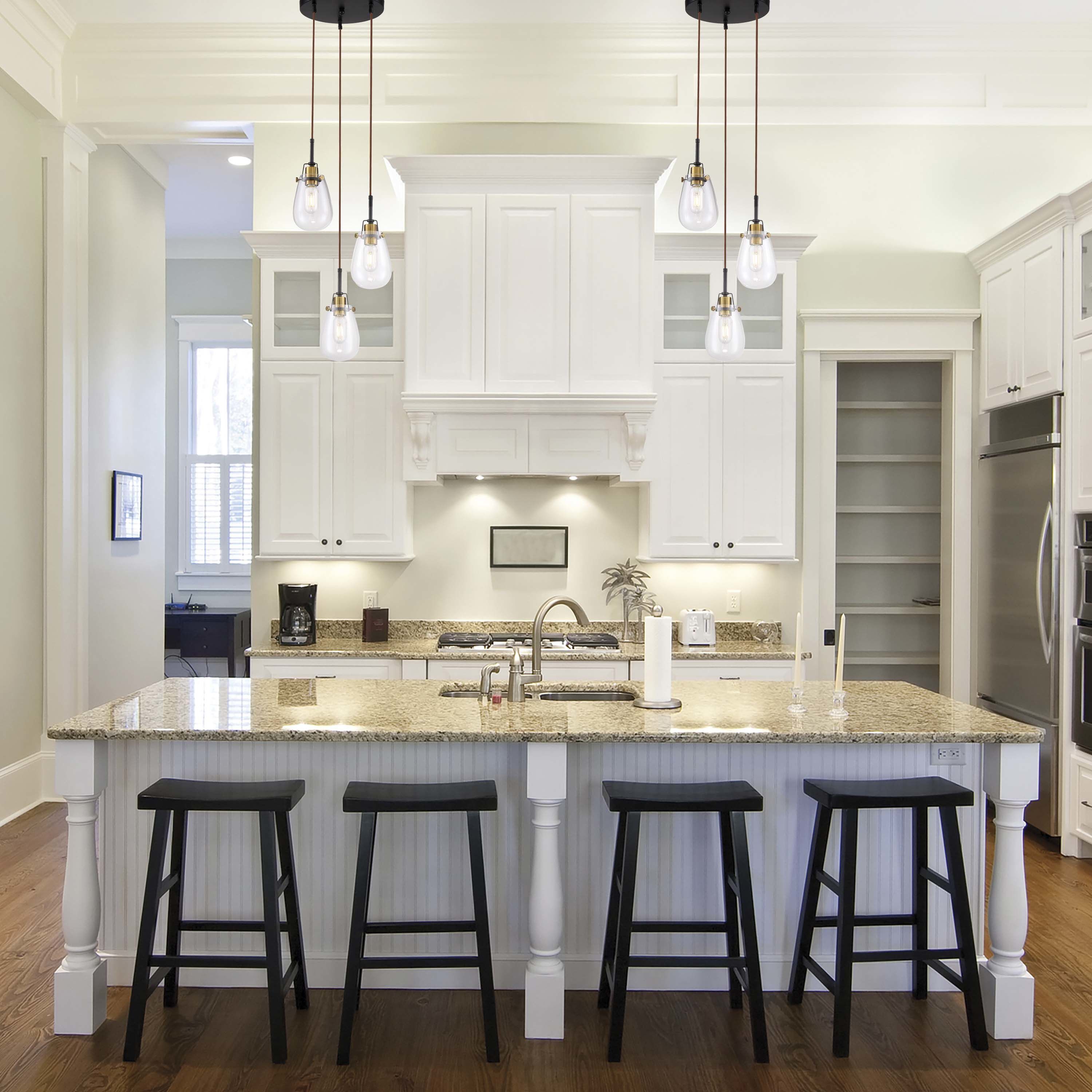 Toleo 3 Light 12.5 inch Black and Vintage Brass Accents Chandelier Ceiling Light