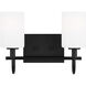 Oak Moore 2 Light 13.88 inch Midnight Black Bath Vanity Wall Light