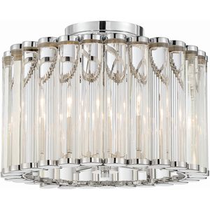 Elliot 4 Light 15.25 inch Polished Nickel Semi Flush Ceiling Light