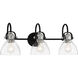Monico 3 Light 26 inch Coal/Polished Nickel Bath Light Wall Light