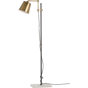 Watson 60 inch Antique Brass/Bronze/White Marble Floor Lamp Portable Light