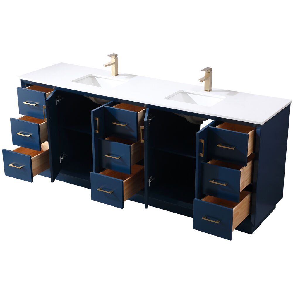 Hayes 84 X 22 X 35 inch Blue Vanity Sink Set